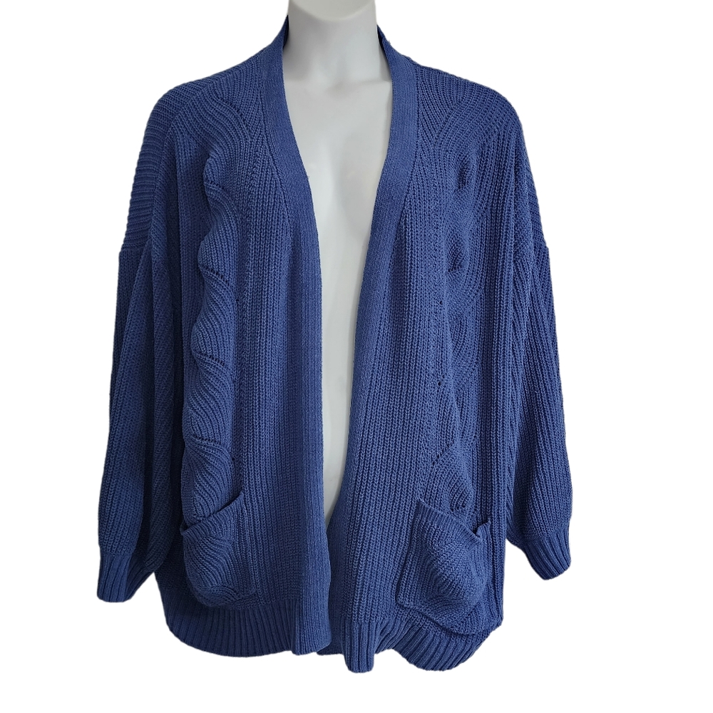 Blue cable knit Marrgeaux & Ellie Cardigan